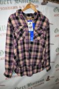 *Jachs Girlfriend Purple Plaid Shirt Size: L