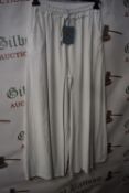 *Glossy Elasticated Wide Leg White Trousers (one size)