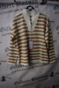 *Gianni Feraud Tan & Cream Stripe Half Zip Top Size: M