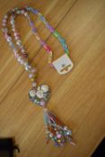 *Long Beaded Necklace in Multi