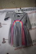 Zunie Grey Rainbow Dress Size: 2T