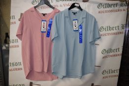*2x Hilary Radley Blouse Size: L (1x blue, 1x pink)