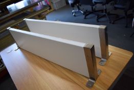 *White & Stainless Steel Shelf Unit 82x20cm
