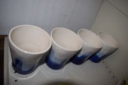 *Set of Four Blue & White Mugs