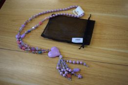 *Long Beaded Necklace in Purple