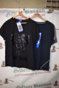 *DKNY Jeans Black T-Shirt Size: L, and a Mondetta Performance T-Shirt Size: L
