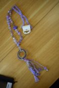 *Long Beaded Necklace in Purple
