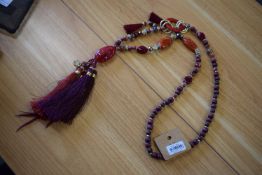 *Long Line Necklace in Burgundy