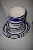 *Blue & White Crockery Including Four Plates, Four Side Plates, and Four Bowls