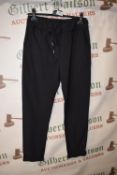 *Luvvey Black Drawstring Turn Up Trousers (one size)
