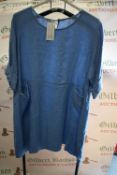 *Blue Linen Dress with Pockets