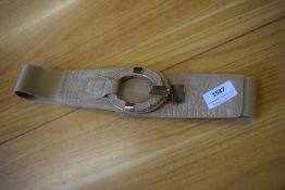 *Elasticated Belt in Camel & Gold