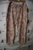 *Glossy Pale Mink Animal Print Drawstring Trousers (one size)