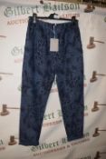 *Glossy Blue Animal Print Drawstring Trousers (one size)