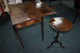 Victorian Mahogany Drop Leaf Side Table, and a Tripod Table