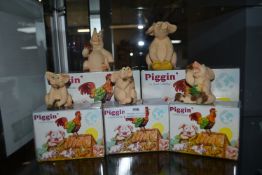Five Piggin Ornaments with Packaging