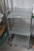 Metal Framed Trolley with Glass Shelves
