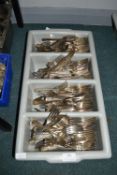 *Three Commercial Cutlery Trays Containing EPNS Forks