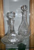 Two Cut Glass Lead Crystal Decanters