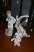 Three Lladro and Nao Child Figures