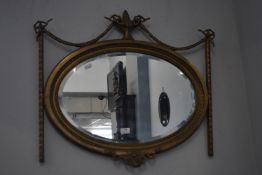 Decorative Gilt Framed Bevelled Edge Mirror (AF)