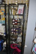*Five Tier Glass Display Cabinet with Black Metal Frame (contents not included)