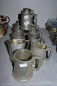 *Sixteen Pewter Tankards