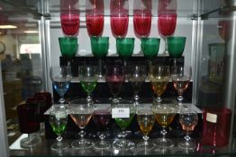Coloured Drinking Glasses Including Cranberry Glass (stand not included)