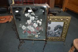 Two Vintage Fire Screens