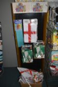 *Metal Shop Display Stand and Contents Including England Bunting, Flags, etc.