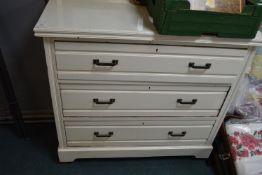 White Painted Three Drawer Chest