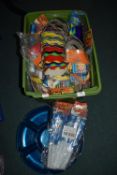 *Party Novelties Including Bob the Builder Flags, Party Hats, and Serving Dishes