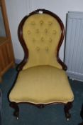 Victorian Mahogany Nursing Chair with Claw & Ball Feet