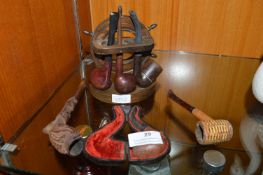 Pipe Stand and Vintage Pipes