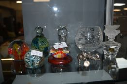 Stuart Crystal Bowl, Medina Glass Paperweight, etc.