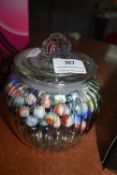 Jar of Vintage Glass Marbles