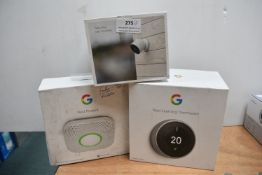 *Google Nest Cam, Learning Thermostat, and a Carbon Monoxide Alarm