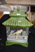 Chinese Style Pottery Pagoda Budgie Cage