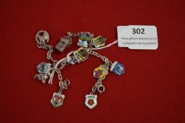 Two Continental Silver Charm Bracelets