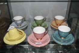 Set of Six Royal Albert Gossima Pattern Trios