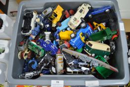 Tub of Diecast Playworn Vehicles