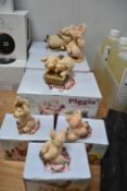 Six Piggin Figures with Packaging