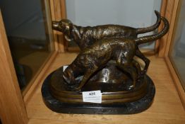 Bronze Sculpture of Two Hunting Dog