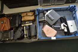 Two Trays of Assorted Vintage Cameras and Super 8 Film Cameras