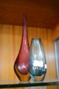 Two Studio Glass Vases