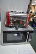 Kenwood Microwave Oven, and a Breville Four Slice Toaster