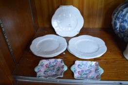 Seven Shelly Tea Plates and Two Shelly Chintz Pin Dishes