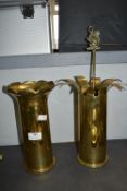 Two Brass Trench Art Vases