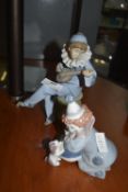 Two Lladro Clown Figures