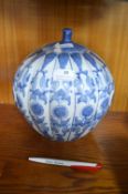 Chinese Blue & White Gourd Lidded Pot